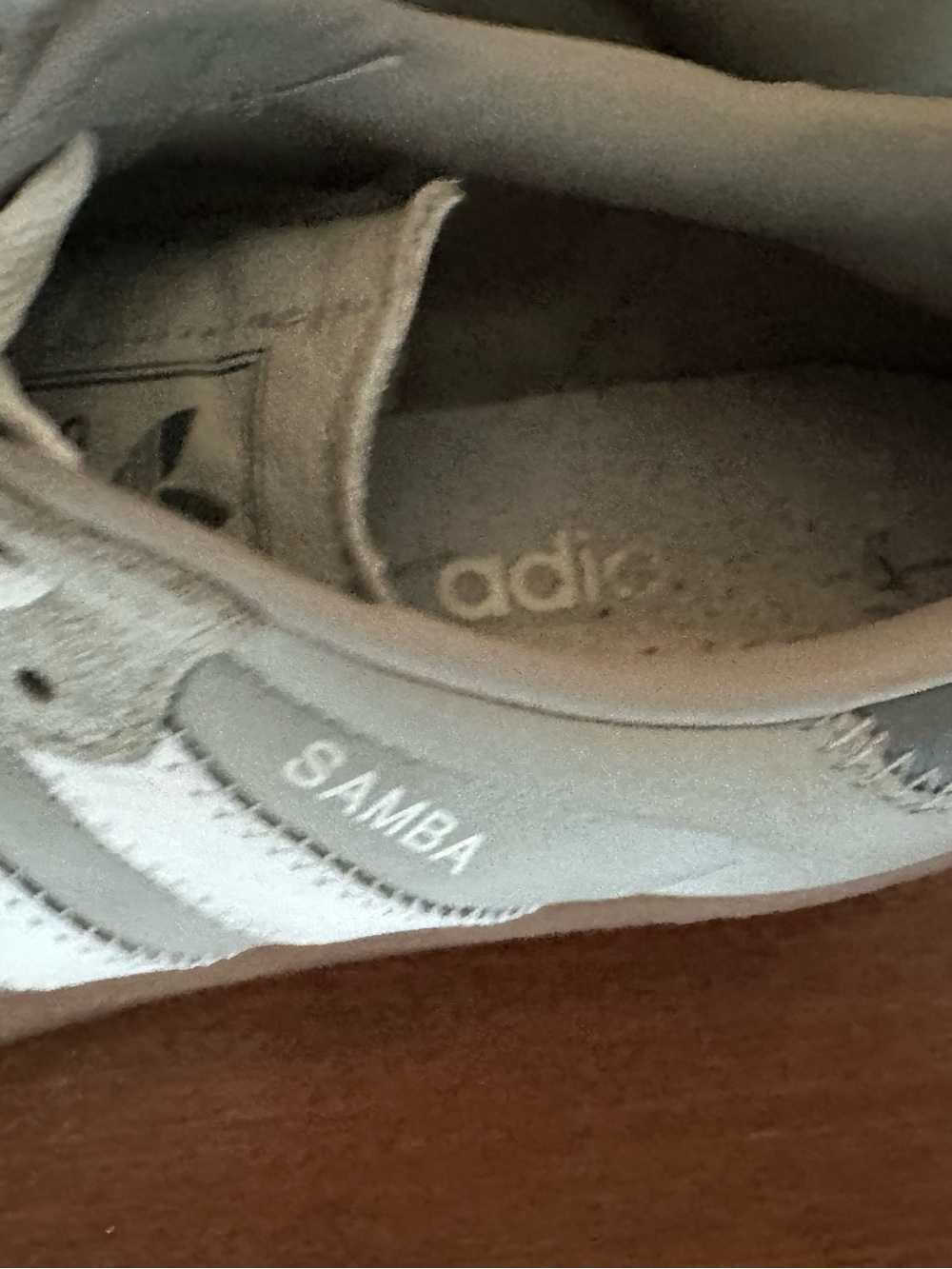adidas Samba Low-Profile Sneaker in Gray, White & Gum - Picture 3 of 8